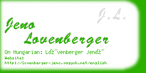 jeno lovenberger business card
